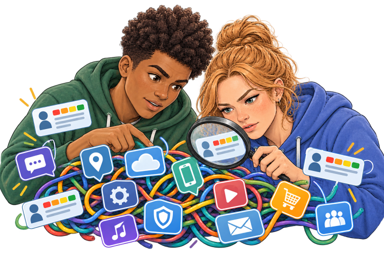 Grafische Bewertung verschiedener Messenger-Apps mit fiktiven Werten